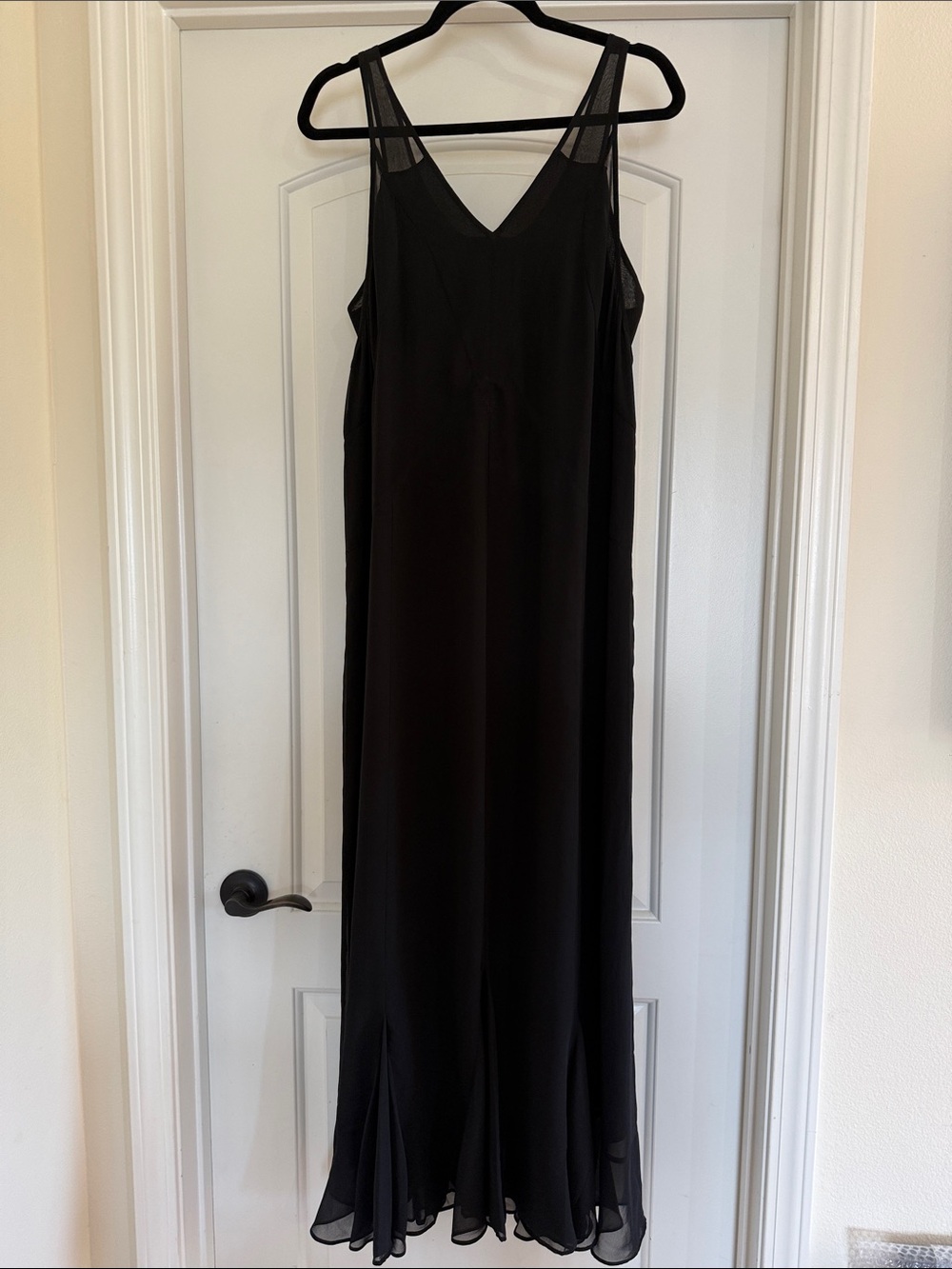 AllSaints Black V-Neck Maxi Slip Dress